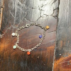Silver bracelet with bead accents